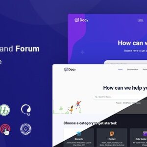 Docy - Documentation and Knowledge base WordPress Theme with Envato API integrated Forum
