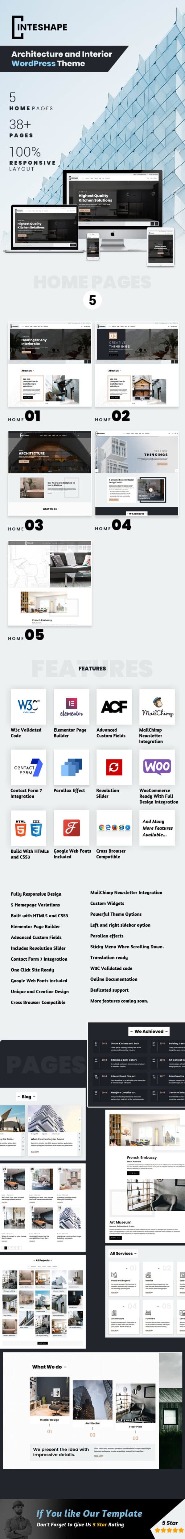 Inteshape - Architecture and Interior WordPress Theme - Imagen 2